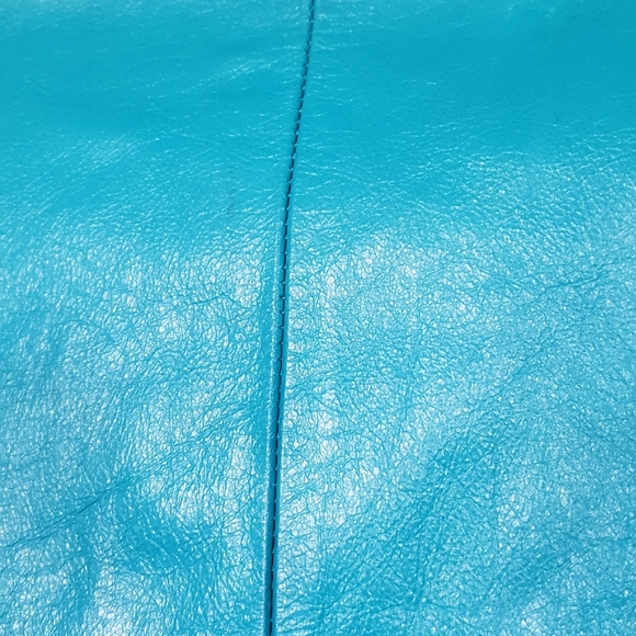 Rock the 90's Vibe! Comfy Vintage Turquoise Wilson Leather Jacket - Size Medium - Picture 5 of 6